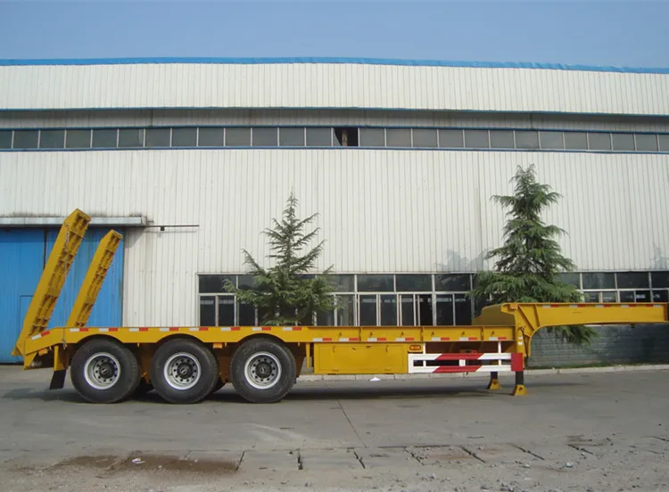 Low Price Factory Heavy Duty 3 Axles Lowboy Trailer 60 Tons Lowbed Low Bed Truck Semi Trailer