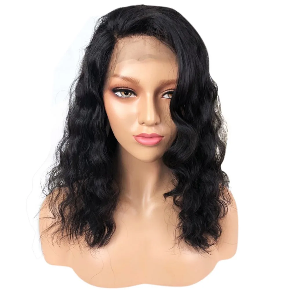 100% Human Hair Glueless Short Bob Wigs Full Lace Wigs With Baby Hair