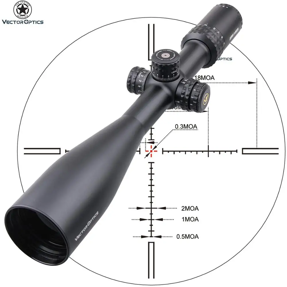 

Lifetime Warranty Vector Aston 5-30x56 HD MOA SF Riflescopes Hunting Scope with Edgeless Image 50MOA Range for AR15 338