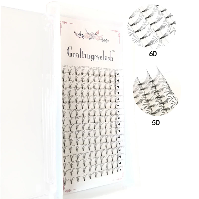 

Top sale 2020mink eyelash extension 5D 6D premade volume lash fans private label, Natural black