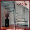 small space stainless steel spiral folding stair system glass curved step