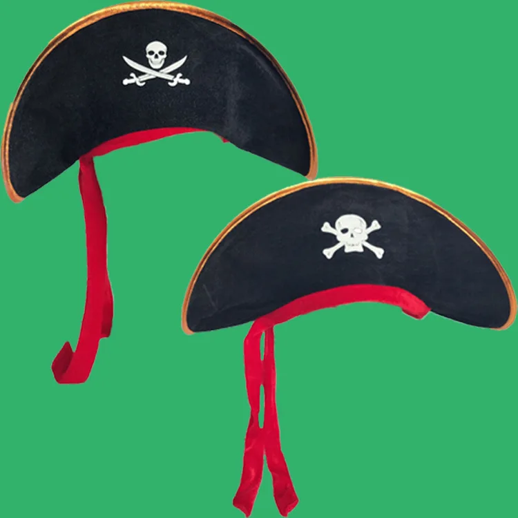 Pirate Hat High Quality Pirate Cospaly Hat Costume Red Tricorn Felt