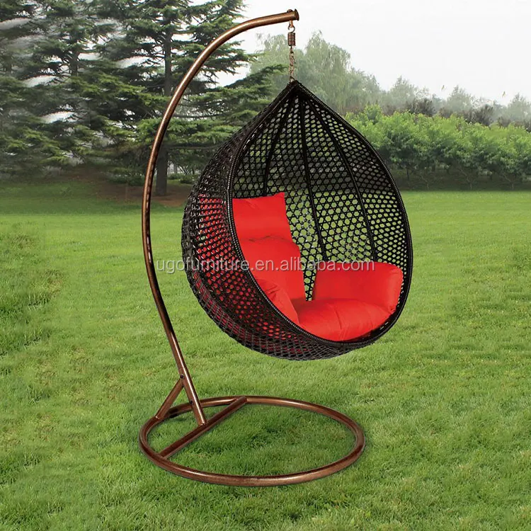 
China wholesale pear shape outdoor rattan patio swing chair 