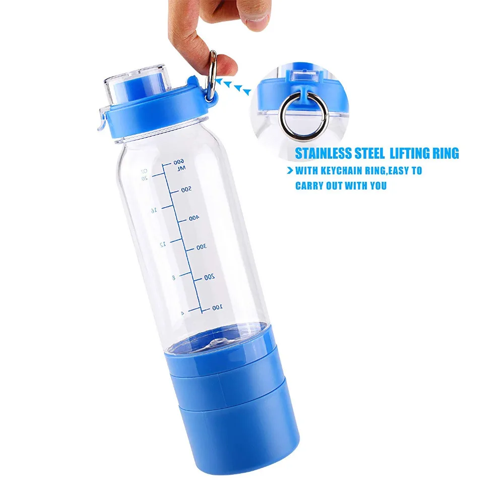 shaker bottle with storage compartment