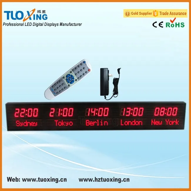 Large Digital Alphanumeric Led Clock Multi Time Zone Buy Led Clock Multi Time Zone led Multi