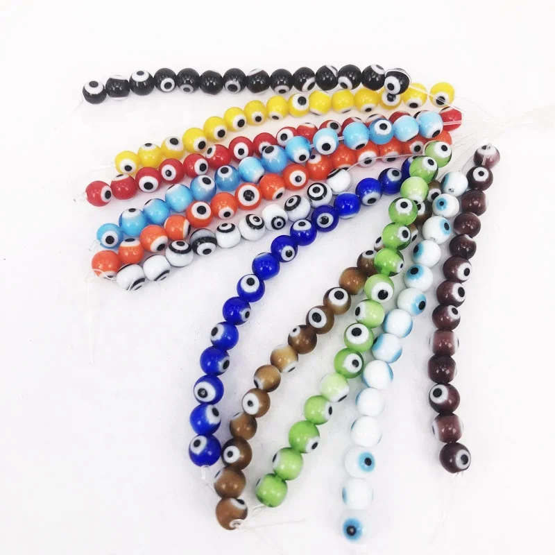 

Yiwu Multi-Color 6MM Round Turkish Evil Eyes Glass Bead