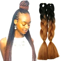 

High Temperature Fiber Synthetic Pre Stretched Extension Wholesale 24inch 100g Jumbo Braiding Hair Bulk