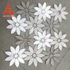 Flower shape mosaic carrara white flower pattern marble mosaic white marble flower marble mosaic tile