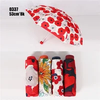 

RST brand new product fashion design windproof high quality flower print 5 folds umbrella