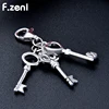 Classic fashion key solid retro pendant Micro setting zircon hiphop necklace