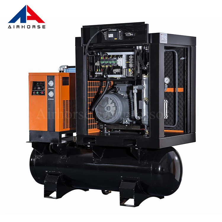 Directly factory price germany 7.5kw All-in-one Combined fixed speed screw air compressor for sale