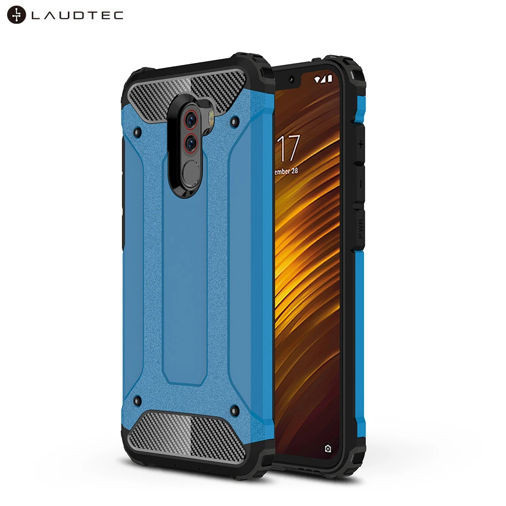 

Laudtec Hybrid Shockproof PC Soft TPU Back Cover Case For Xiaomi Pocophone F1, Black;white;silver;navy blue;red;gold;rose gold;etc