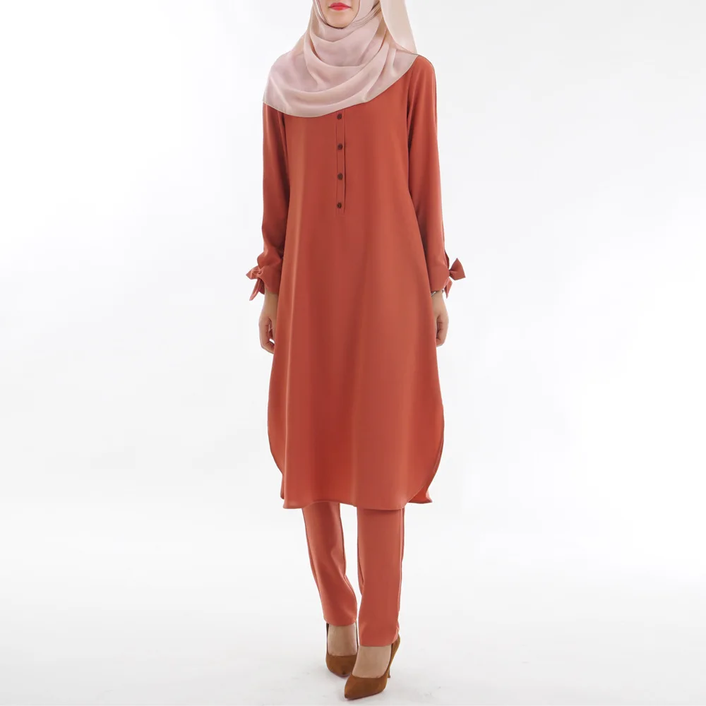 

Turkish Islamic Fashion Clothing Wholesale Muslim Abaya Orange Dress Dresses Modest Decency Women Abaya