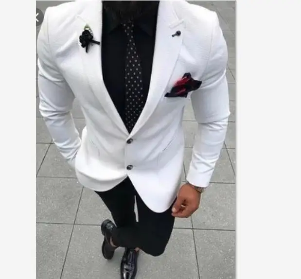 

Custom Design 2 Piece Coat Pant Casual Blazer Slim Fit Men Suit YF003, White as picture