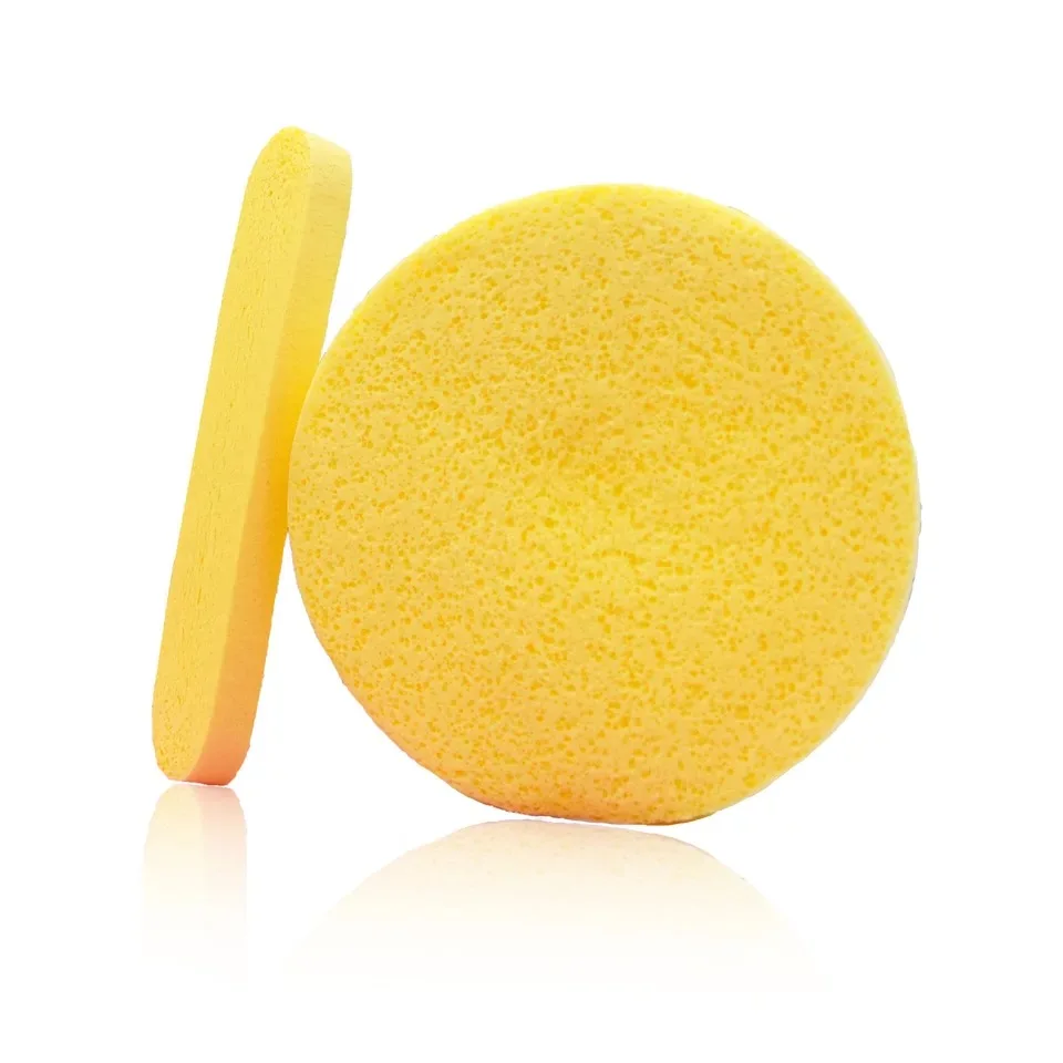 

12pcs/bag Spa Cellulose Sponge Compressed Facial Makeup Cleansing Sponge, Yellow