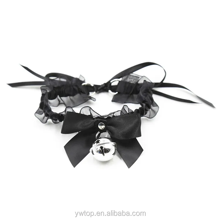 choker with bow and bell