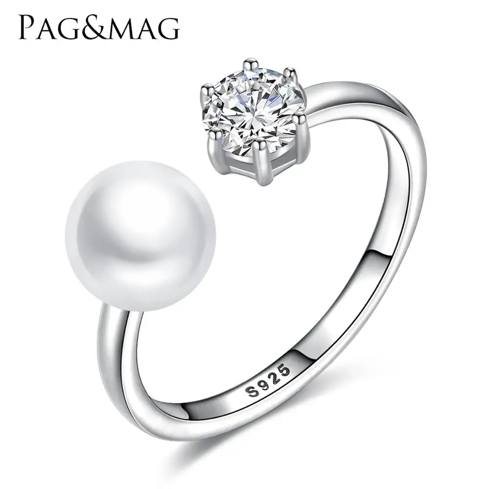 

PAG&MAG New Designs Women Fine Jewelry 925 Sterling Silver Freshwater Pearl Ring