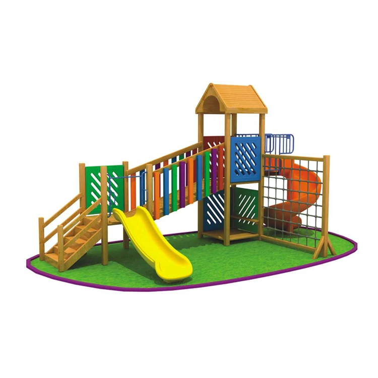 Hot Sale Kids Backyard Wood Play Set Swing Set Outdoor Playground Boat