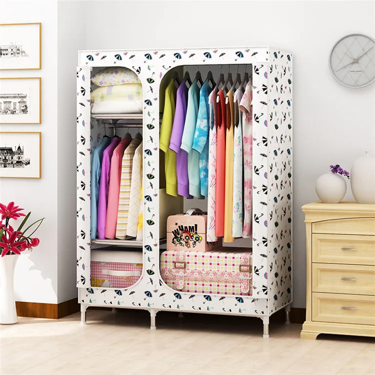 2019 便宜的折叠布料衣柜批发价格组装风格面料衣柜 5510