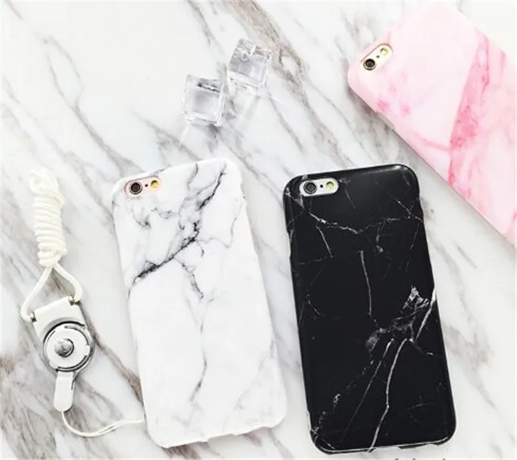 

JESOY For iphone 6 6s 7 plus marble mobile phone casing shockproof Flexible rubber skin cover