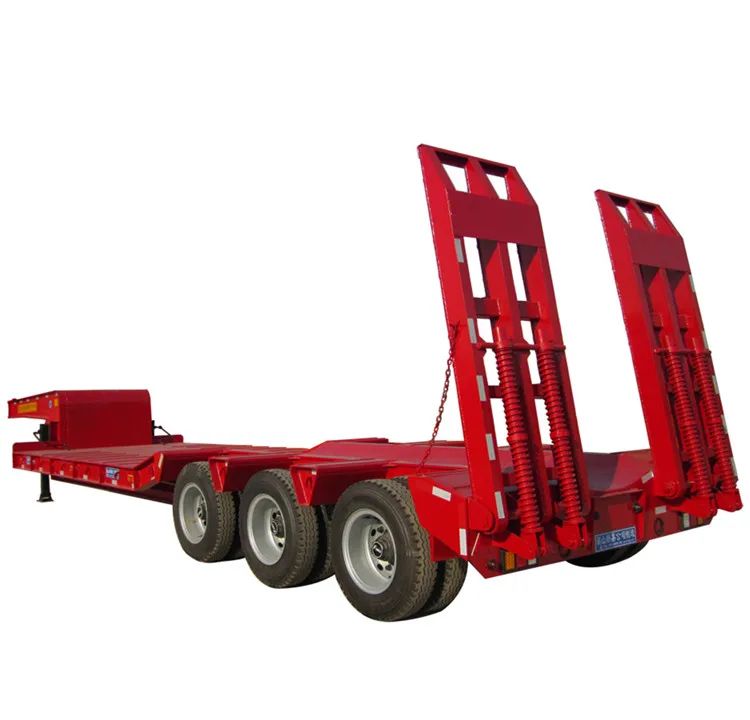 3 Axles 50 Tons Low Price Low Bed Truck Trailer