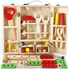 DIY Educational wooden simulation toolbox toys multi-function tool box for kids