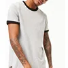 Adult Awesome Tapered Tee Solid Color Men Round Bottom Ringer T shirt
