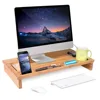 Bamboo Monitor Stand Laptop Wood Riser Cellphone TV Printer Stand