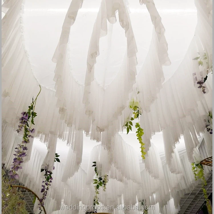 New Design S Shaped Ceiling Drapery Fabric Wedding Ceiling Drapes For Weddings Stage Backdrop Buy Wedding Ceiling Drape Ceiling Drapes For