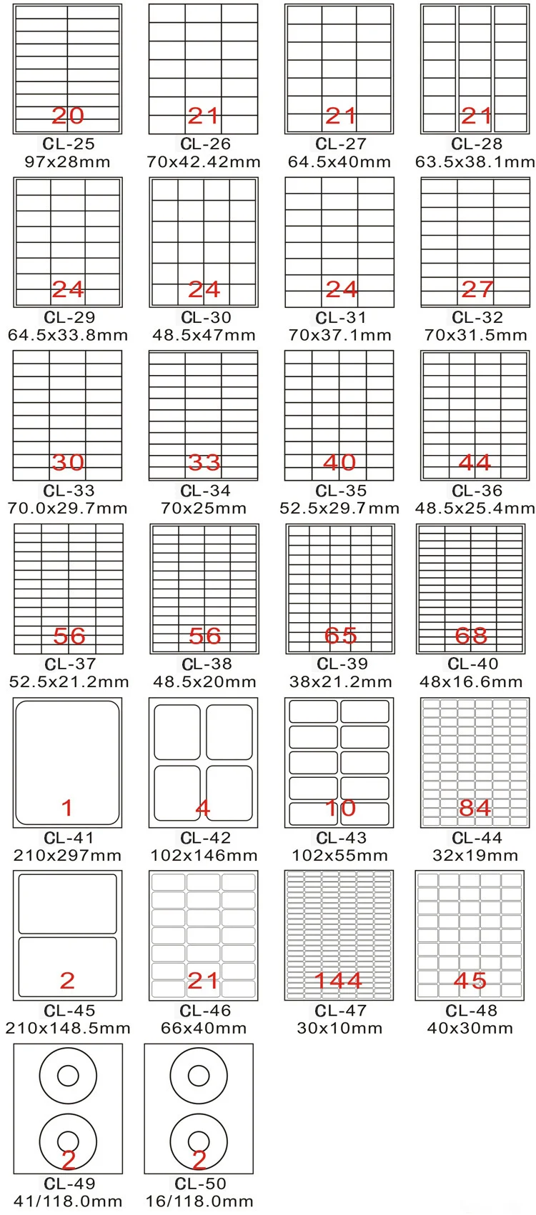 Adhesive Shipping Labels 4 Per Sheet Address Sticker Paper A4 Size For ...