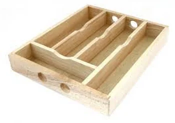 Bamboo Cutlery Tray Box Wood Kitchen Drawer Organizer Utensil