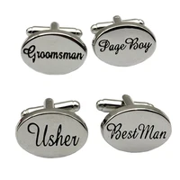 

Wholesale Letter Groomsman Best man Page boy Usher Engagement Party Mens blank Wedding Cufflinks