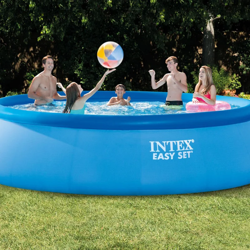 

above ground pool intex 457cm diameter 107cm height laminated pvc easy set strong plastic family summer pool Piscine