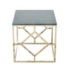 Square cube shape India green marble metal farme coffee table