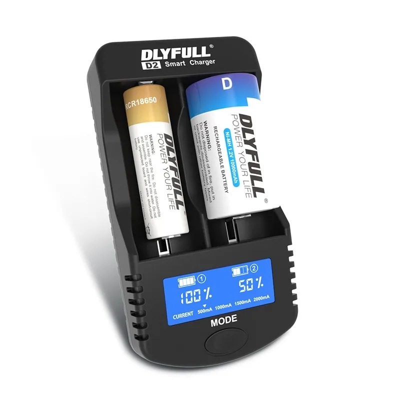 Dlyfull D2 2 Slots Lcd Ni-mh Li-ion Battery Smart Charger Battery ...