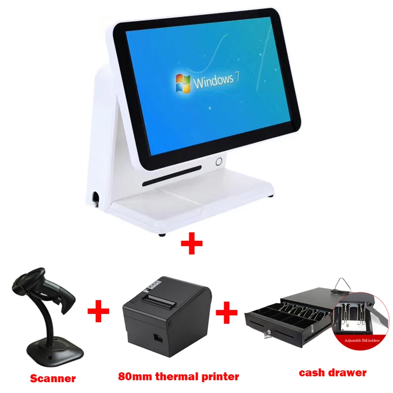 

Free Shipping OEM Upgrade 15inch LED Touch Screen Point of Sale Full Syatem for Restaurant