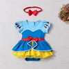 European and American baby children's clothing new baby's jumpsuit short-sleeved crawling clothes with hair band