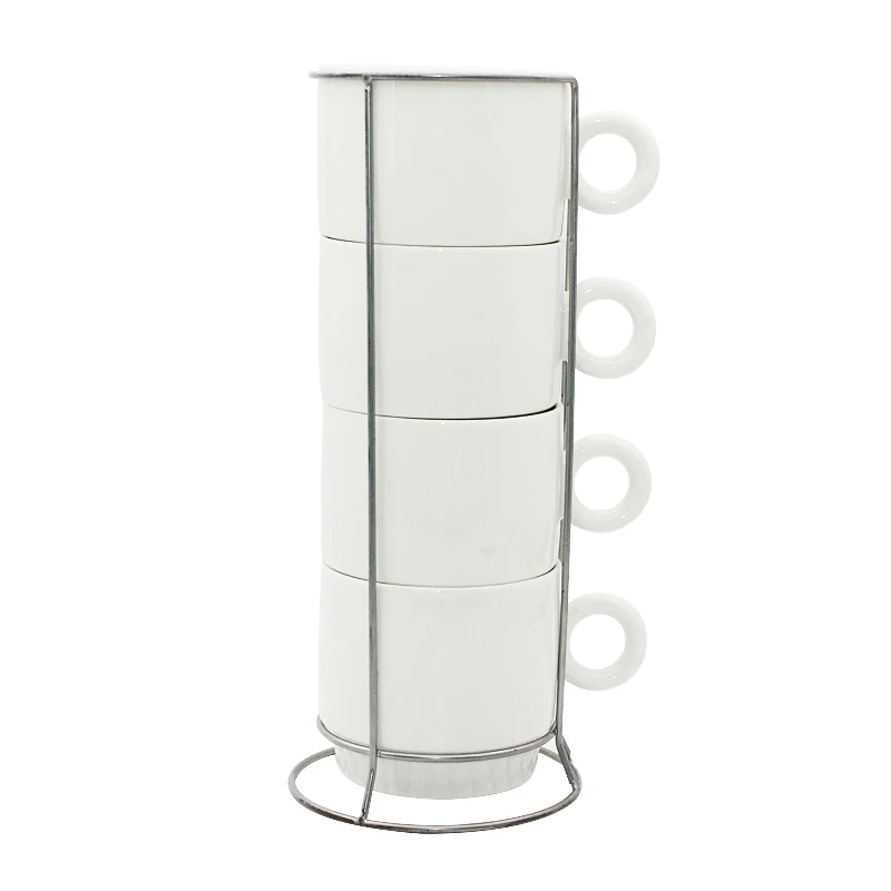 

Stackable mug set big heat transfer coffee mugs and sublimation blank custom printed mugs for coffee shop, White