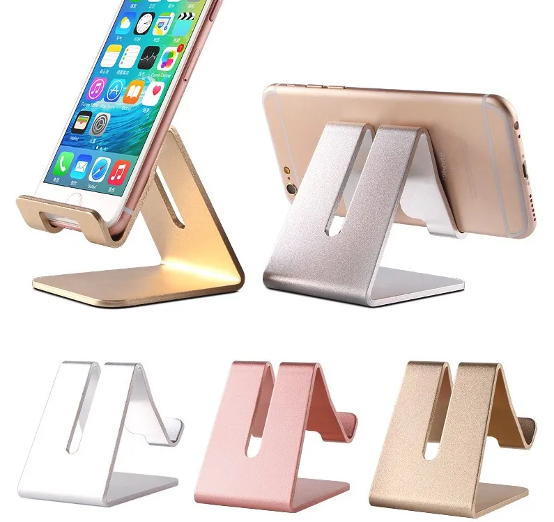 

Hot Sale Desktop Aluminum Alloy Cell Phone Stand Holder For Mobile Phone, Black silver gold pink red