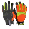 PRI Hot sale In Stock Hi-vis Synthetic Industrial Anti Vibration Leather Safety Utility Mechanic Work Gloves