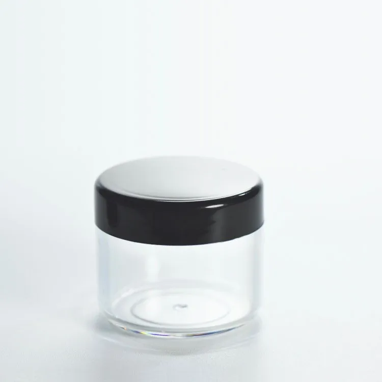 

3g 5g 10g 15g 20g jars cosmetic PS cream container small MOQ eco-friendly black cosmetic jars