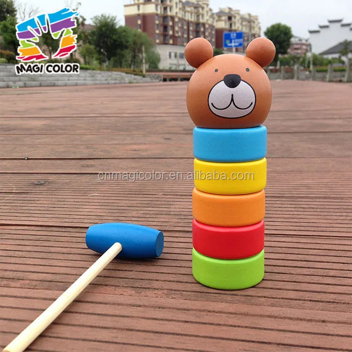 2023 wholesale children wooden toy bear,musical baby wooden toy bear,interesting kids wooden toy bear W11G030