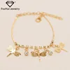 Wholesale Fashion Jewelry Golden Dragonfly Crystal Pendant Fine Chain Lady Bracelet Website Costume Jewelry Open Bangle