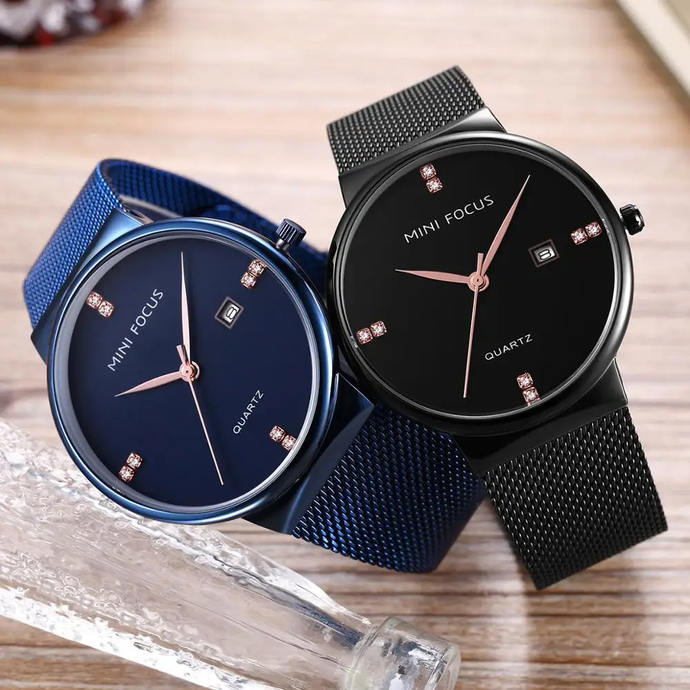 

Fashion men Watches Japan Movt Crystal Colorful Stainless Strap Brand Couple Gift Hand Quartz Wrist Watch in Shenzhen Factory, Black brown blue
