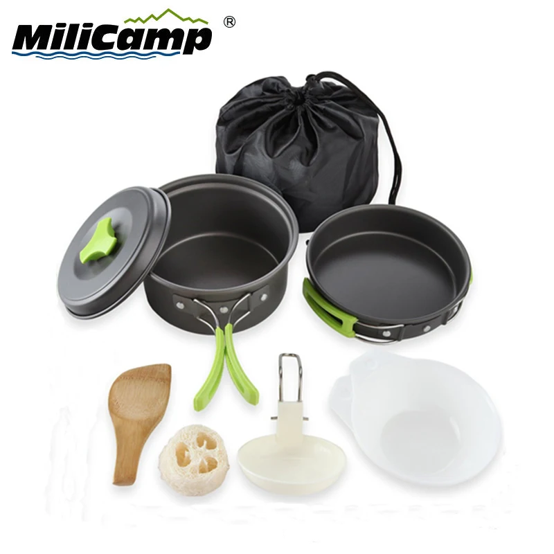 

1 - 2 Outdoor picnic hiking aluminum backpacking pot pan portable camping cookware, Customized