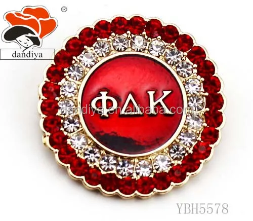 

Phi Delta K PINS circle brooch wtih red color