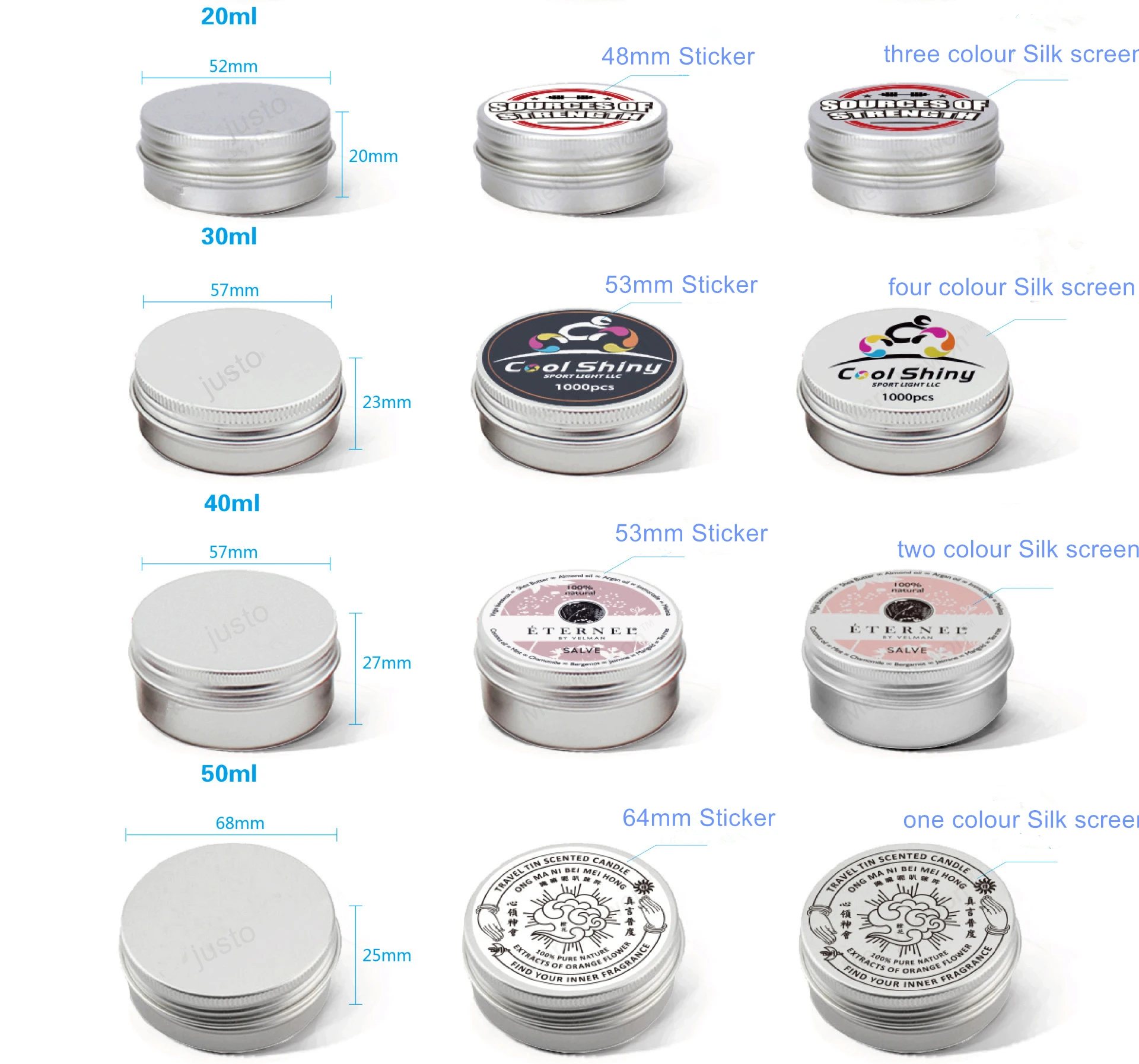 120ml Luxury Black Round Aluminum Tin Cans 4oz Round Metal Tin