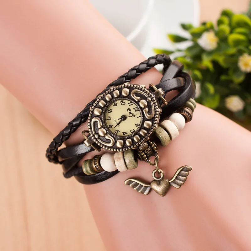 

Can Mixed Color Wing Pendant Vintage Women Watches