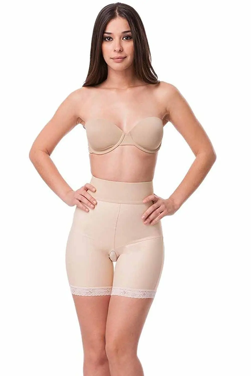 Isavela Womens 2nd Stage Open Buttock Enhancer Girdle No Zipper Mid Thigh L...