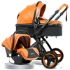 Luxury Baby Stroller 3 in 1 With Car Seat High Landscape Pram For Newborns Travel System Baby Trolley Walker Foldable Carriage